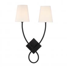 Savoy House 9-4928-2-89 - Barclay 2-Light Wall Sconce in Matte Black
