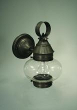 Northeast Lantern 2025-AC-MED-CSG - Onion Wall No Cage Antique Copper Medium Base Socket Clear Seedy Glass