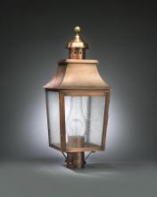 Northeast Lantern 5543-AB-CIM-CSG - Pagoda Post Antique Brass Medium Base Socket With Chimney Clear Seedy Glass