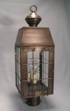 Northeast Lantern 8343-AB-CIM-CSG - H-Rod Post Antique Brass Medium Base Socket With Chimney Clear Seedy Glass