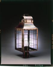 Northeast Lantern 9253-AB-CIM-CSG - Culvert Top H-Rod Post Antique Brass Medium Base Socket With Chimney Clear Seedy Glass
